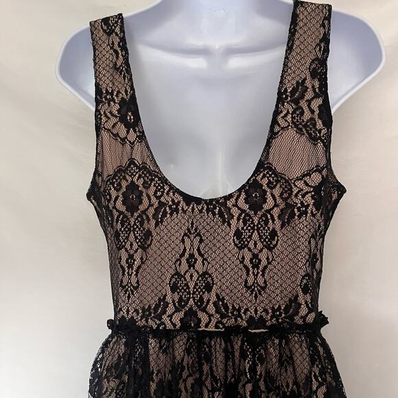 Y2K Wet Seal Lace Overlay Dress L Whimsigoth Festival Ruffle Romantic Party Goth - Picture 7 of 10